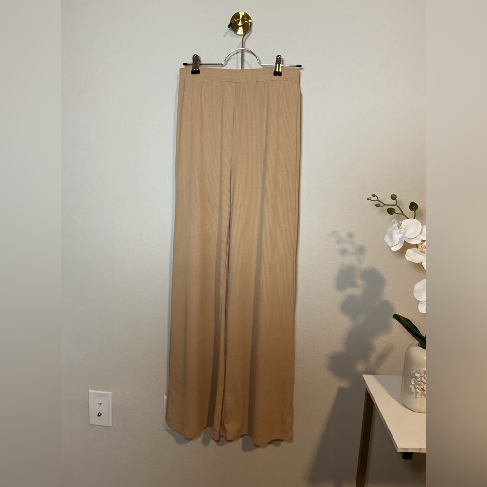 SHEIN Beige Wide Leg Trousers